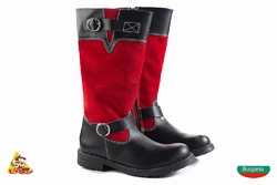 Красные с ремешком высокие Girl boots
